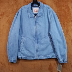 Levi's Jean Jacket Mens XL Blue Light Wash Denim Cotton Depot Zip Up